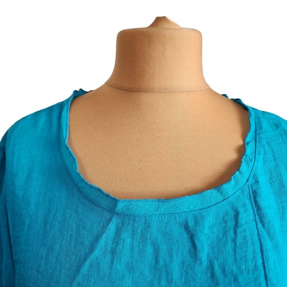 Habitat Womens Blue Pull Over Rayon Blend Top Size Large - Picture 3 of 6